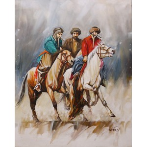 Momin Khan, 24 x 30 Inch, Acrylic on Canvas, Figurative Painting, AC-MK-065